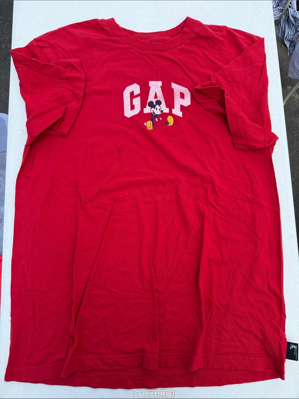GAP Red Tee with Mickey Graphic